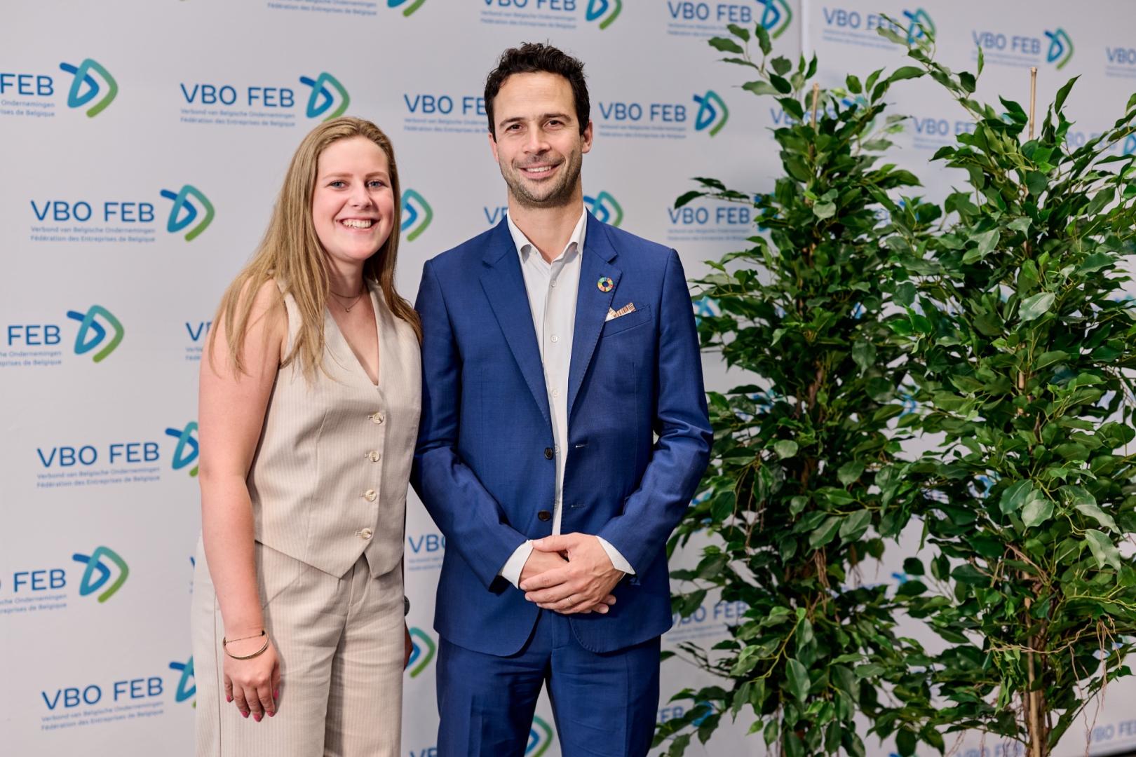 Olivier Dufrasne (voorzitter Ecosteryl) en Jade Daems